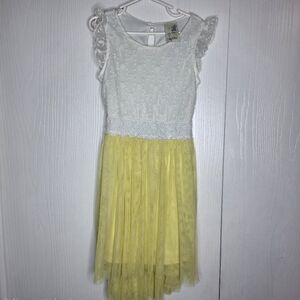 Lily Bleu White And Yellow Toddler Dress-Size 6